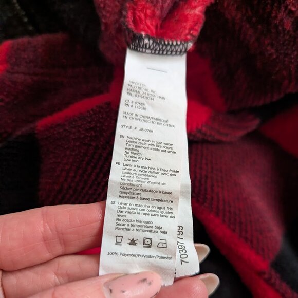 Weekend Edition - Pajama Pants Lounge Fluffy Buffalo Check Red & Green 2 pairs - Picture 5 of 13